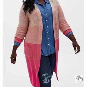 NWT Torrid Pink ombré stripe duster